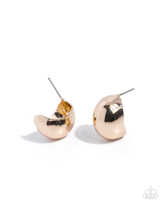 Sleek Silhouette - Gold Hoop Earrings - Paparazzi Accesories