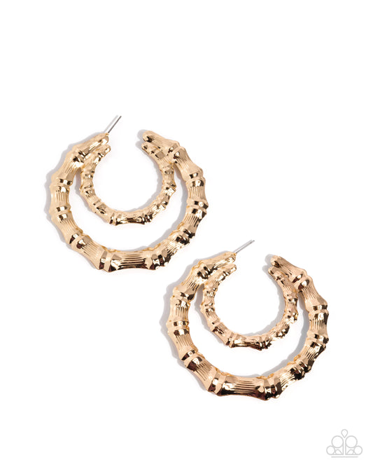 Tabloid Tiers - Gold Hoop Earrings - Paparazzi Accessories