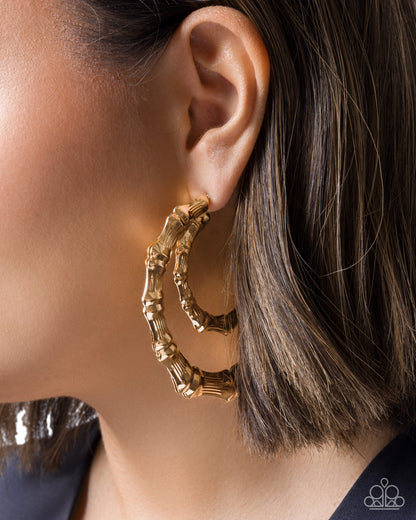 Tabloid Tiers - Gold Hoop Earrings - Paparazzi Accessories
