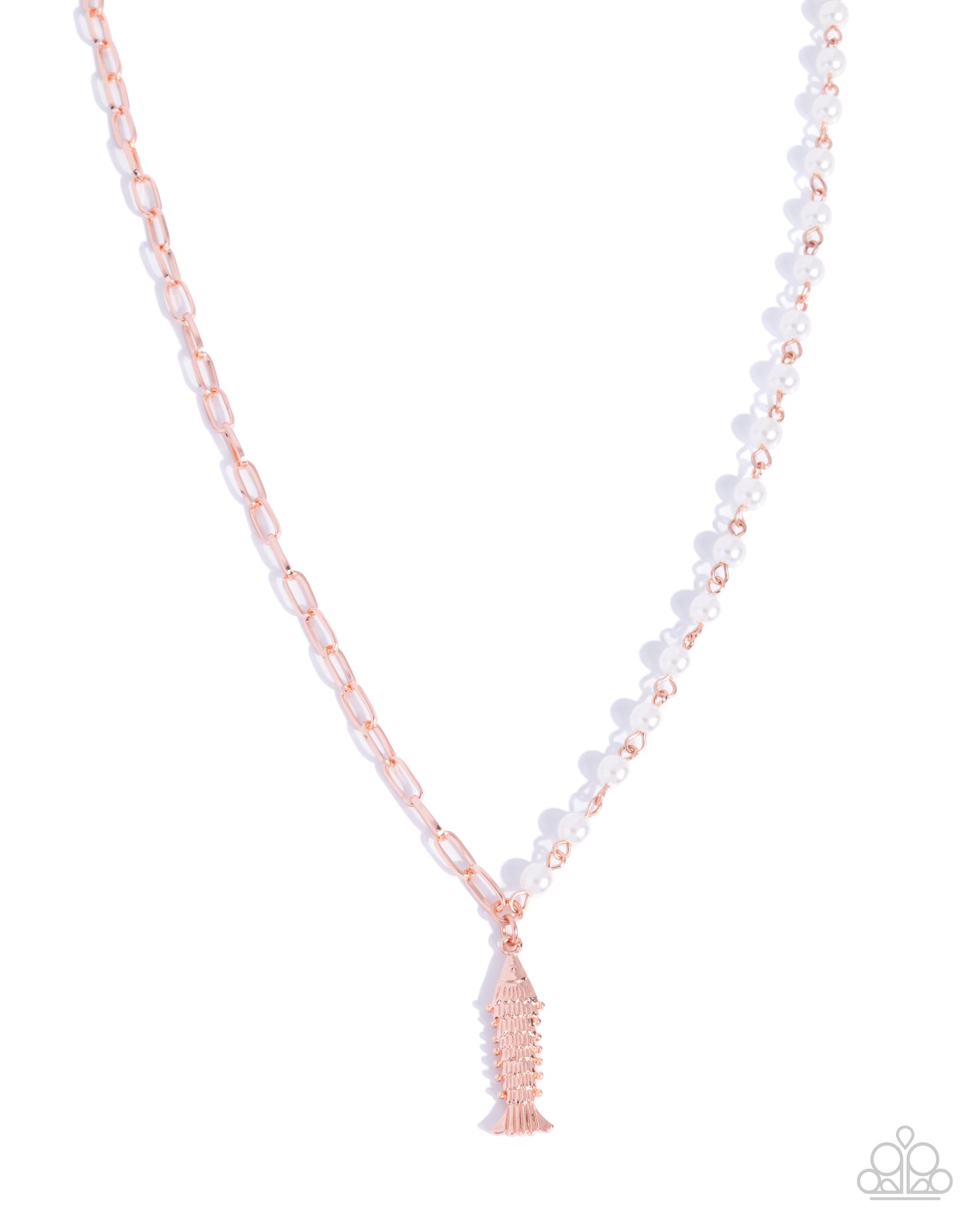 Coastal Corporate - Copper and Pearl, Fish Pendant Necklace - Paparazzi Accessories
