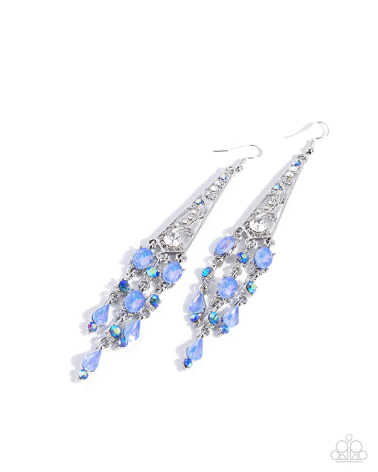 FAIRY Pretty - Blue Rhinestone Earrings - Paparazzi Accessories