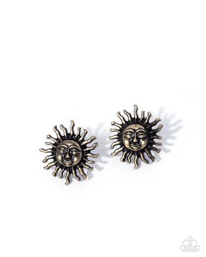 Sensational Sunrise - Brass Post Earrings - Paparazzi Accessories