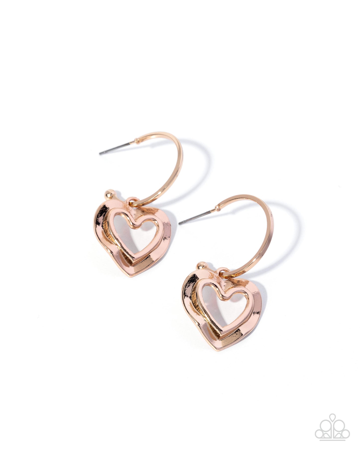 Extraordinary Eternity - Gold Heart Hoop Earrings - Paparazzi Accessories