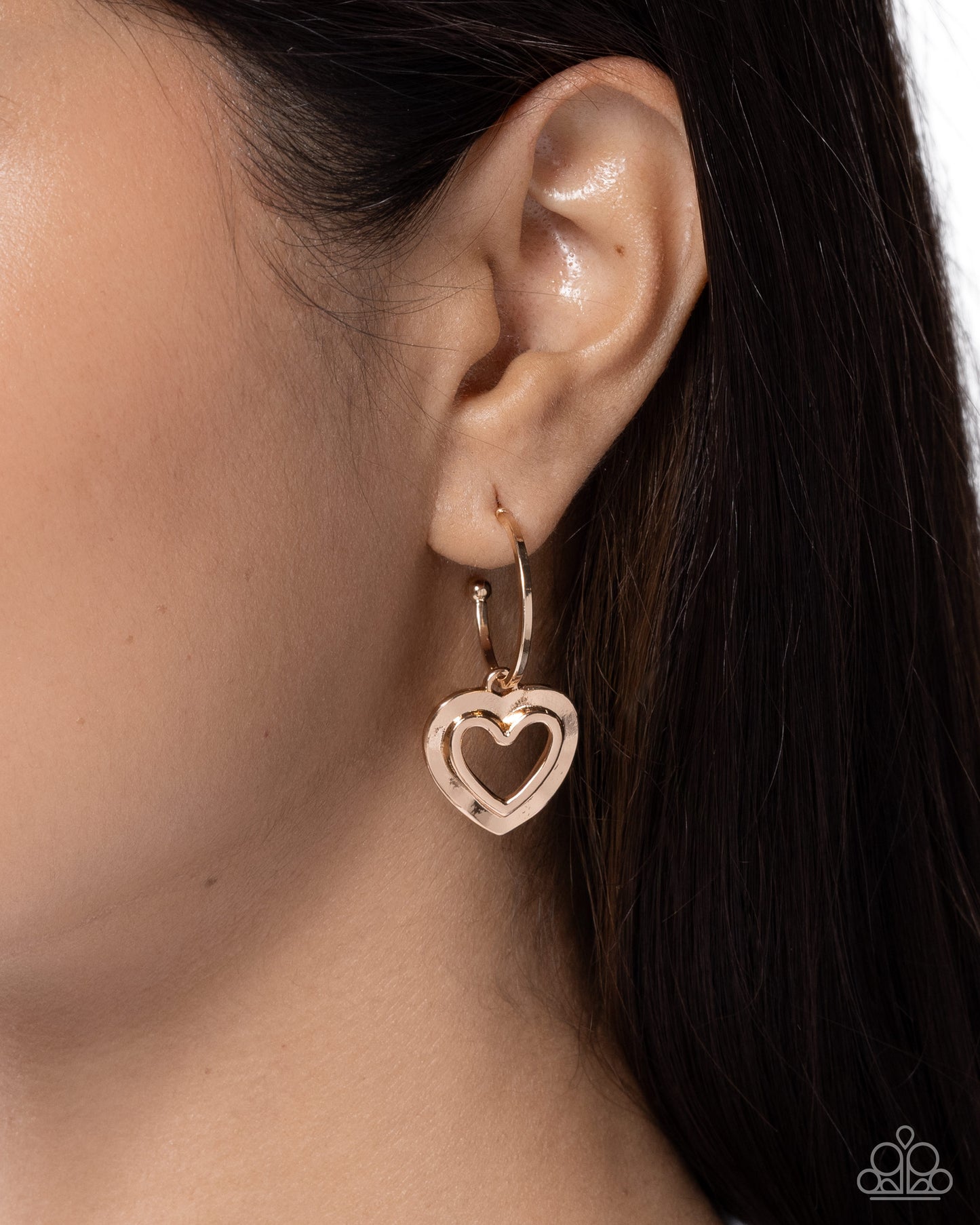 Extraordinary Eternity - Gold Heart Hoop Earrings - Paparazzi Accessories