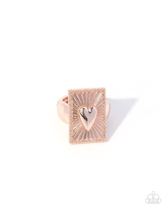 Stamped Setting - Rose Gold, Smooth Back Ring - Paparazzi Accessories
