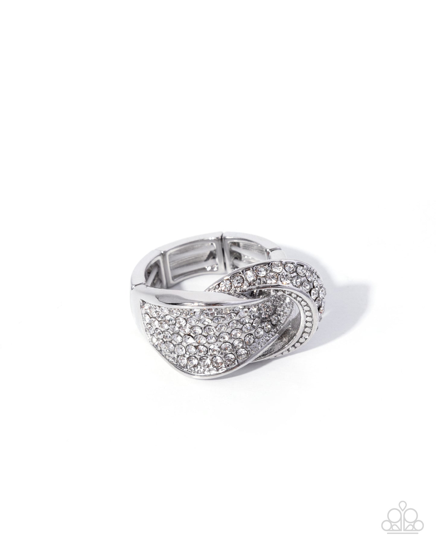 Smooth Seeker - White Rhinestone, Silver Ring - New Ring Design - Paparazzi Accessories