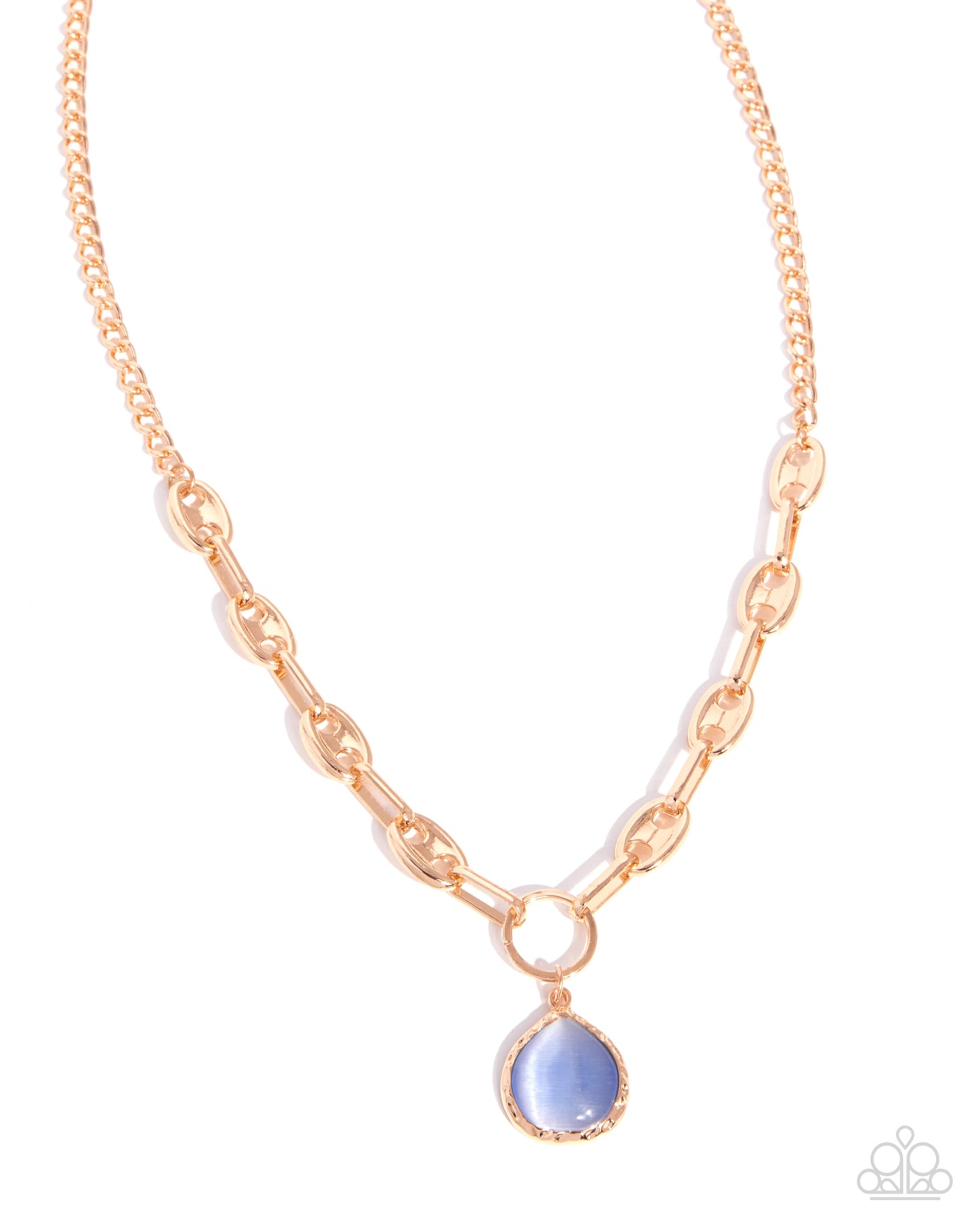 Traditional Tale - Blue Stone, Gold Necklace - Paparazzi Accessories