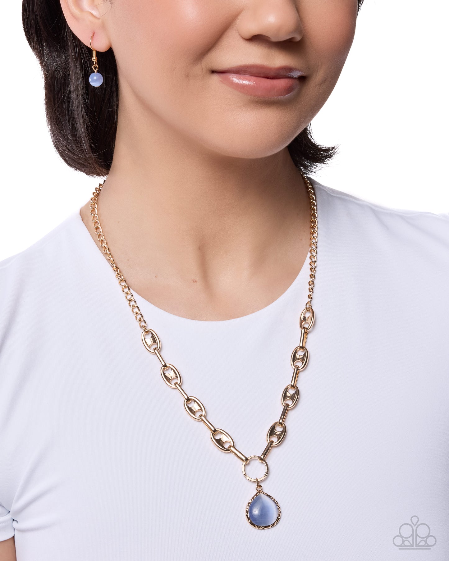 Traditional Tale - Blue Stone, Gold Necklace - Paparazzi Accessories