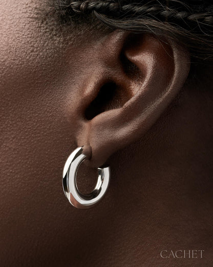 Pacifique - Rhodium Hoop Cachet Earrings - Paparazzi Accessories