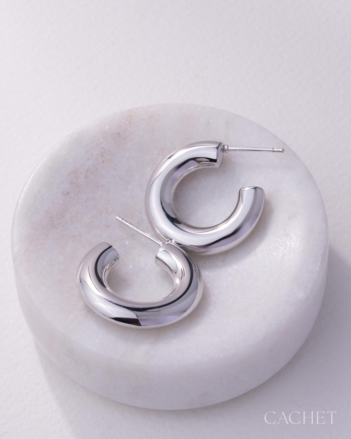 Pacifique - Rhodium Hoop Cachet Earrings - Paparazzi Accessories