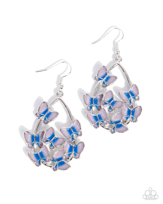 Kaleidoscope Collection - Purple Butterfly Earrings - Paparazzi Accessories