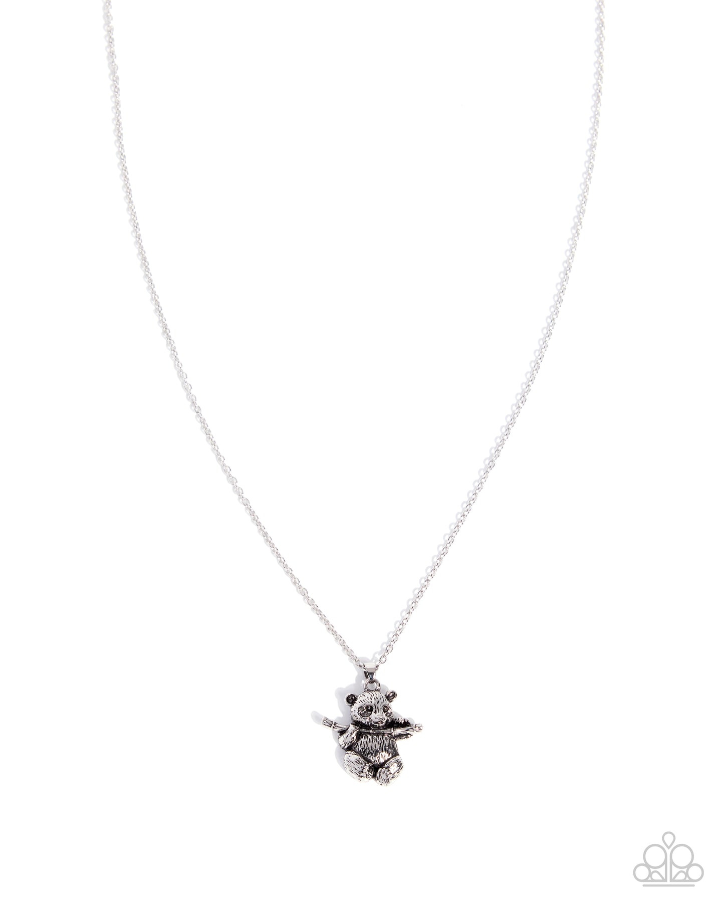 Pleasant Panda - Silver Panda Pendant Necklace - Paparazzi Accessories