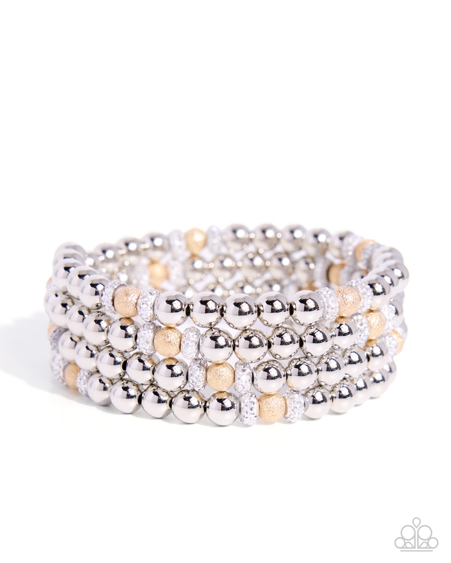 Polished Party - Silver and Gold Coil Bracelet - Paparazzi Accessories