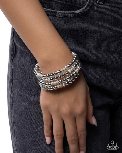 Polished Party - Silver and Gold Coil Bracelet - Paparazzi Accessories