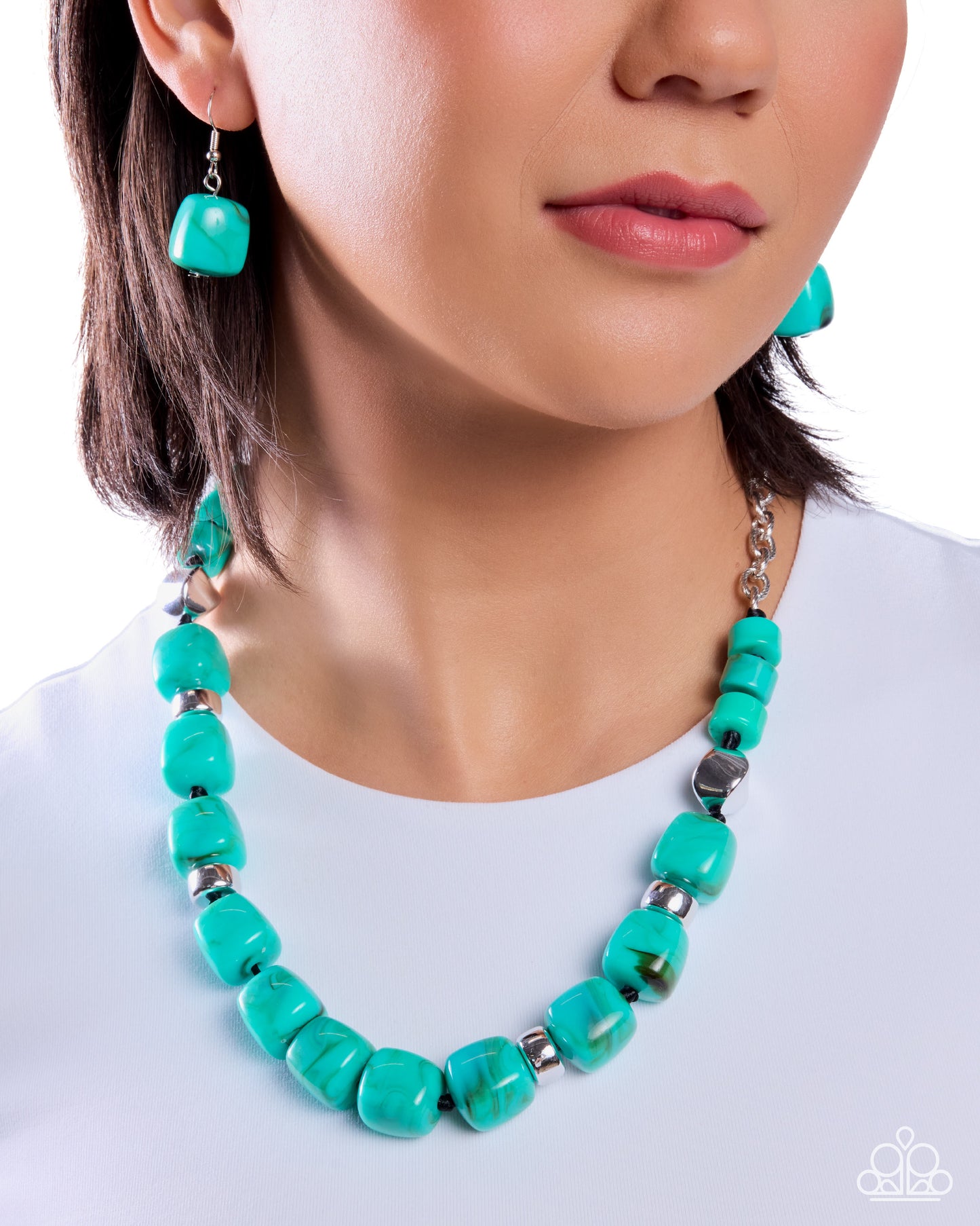 Dramatic Dare - Blue Turquoise Necklace - Paparazzi Accessories