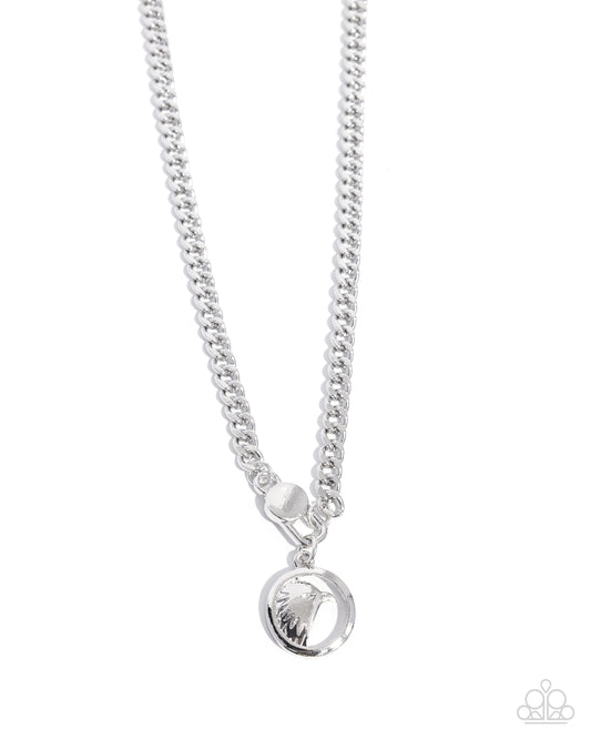 Elaborate Eagle - Silver Eagle Pendant, Urban Necklace - Paparazzi Accessories