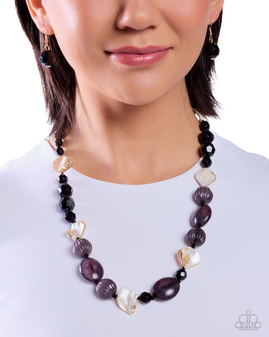 Sensational Symphony - Black Bead, White Pearl Necklace - Paparazzi Accessories