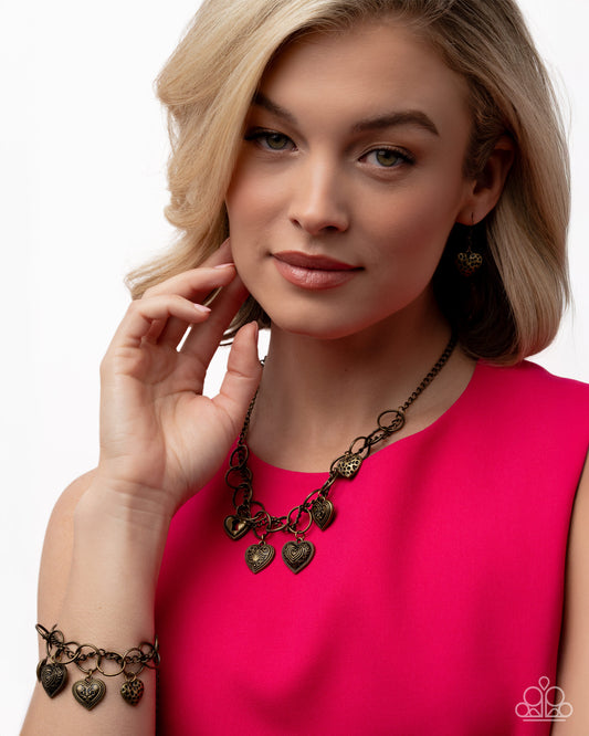 Blinding Botanicals - Complete Look, Brass Necklace and Bracelet - Paparazzi Accessories
