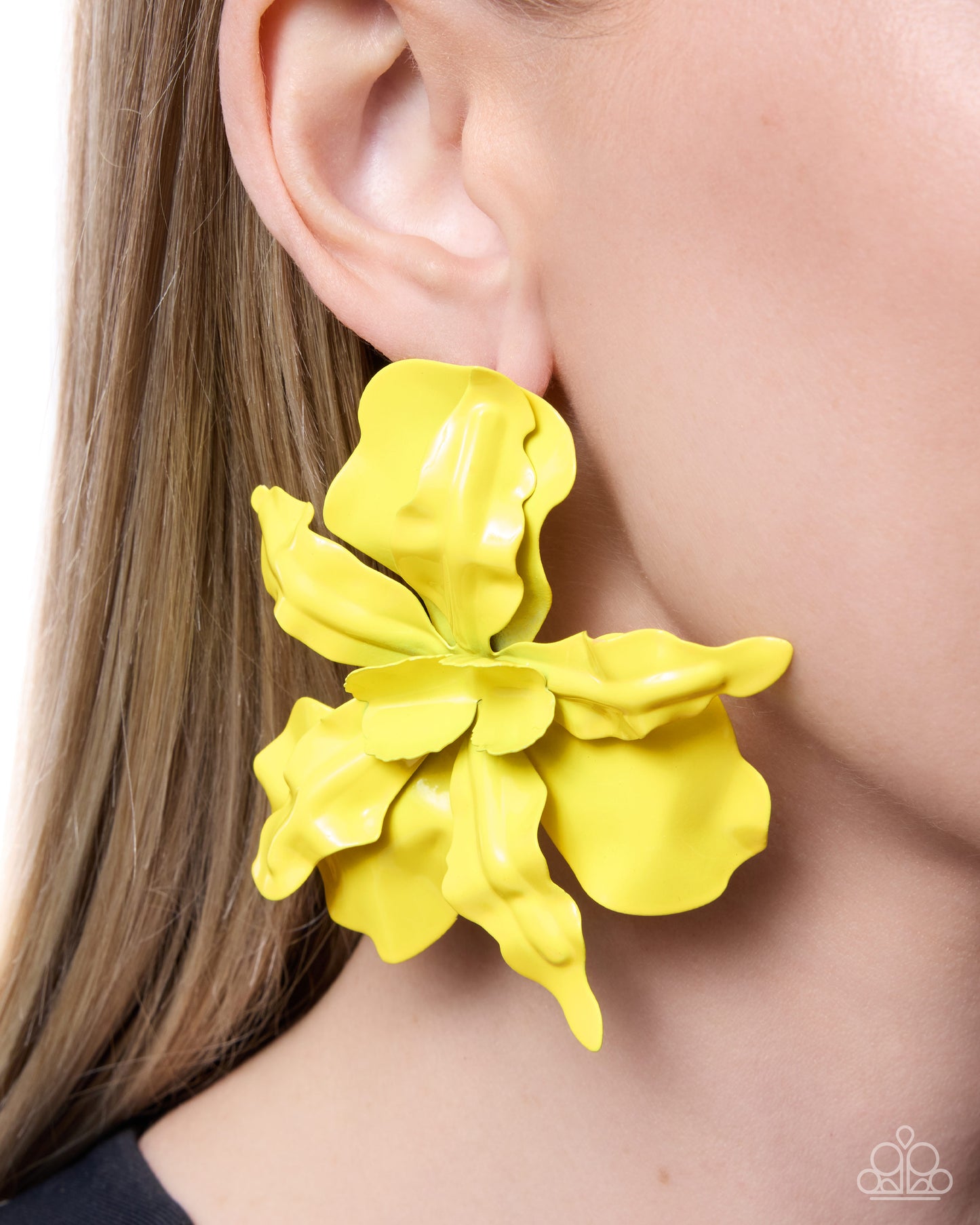 Flourishing Freestyle - Yellow Flower Earrings - Paparazzi Accessories