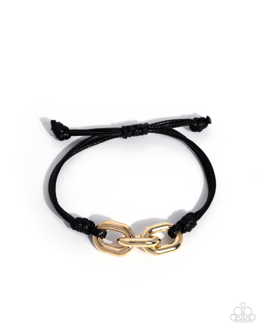 Illustrious Industry - Gold Chaine, Slide Bracelet - Paparazzi Accessories