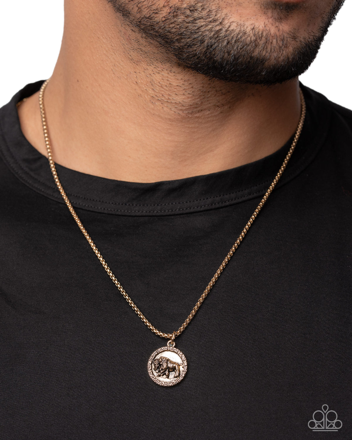 Brave Buffalo - Gold Urban, Buffalo Pendant Necklace - Paparazzi Accessories