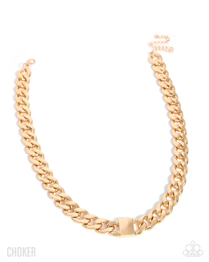 Rebellious Reaction - Gold Chain Necklace - Paparazzi Accessories