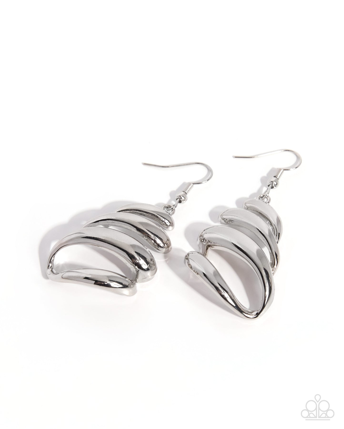 Emerging Elegance - Silver Spiral Earrings - Paparazzi Accessories