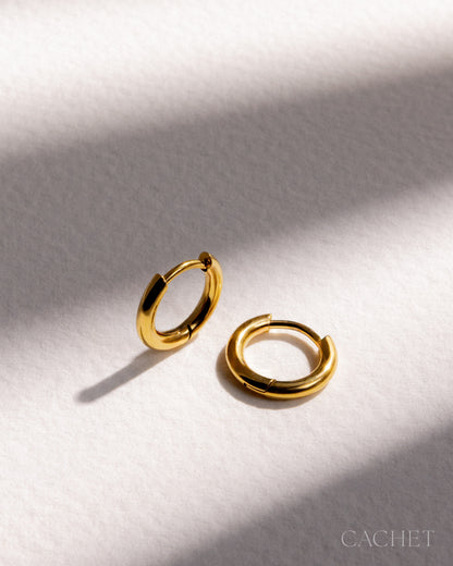Attentif - 18K Gold Plated - Hinge Hoop Earrings - CACHET