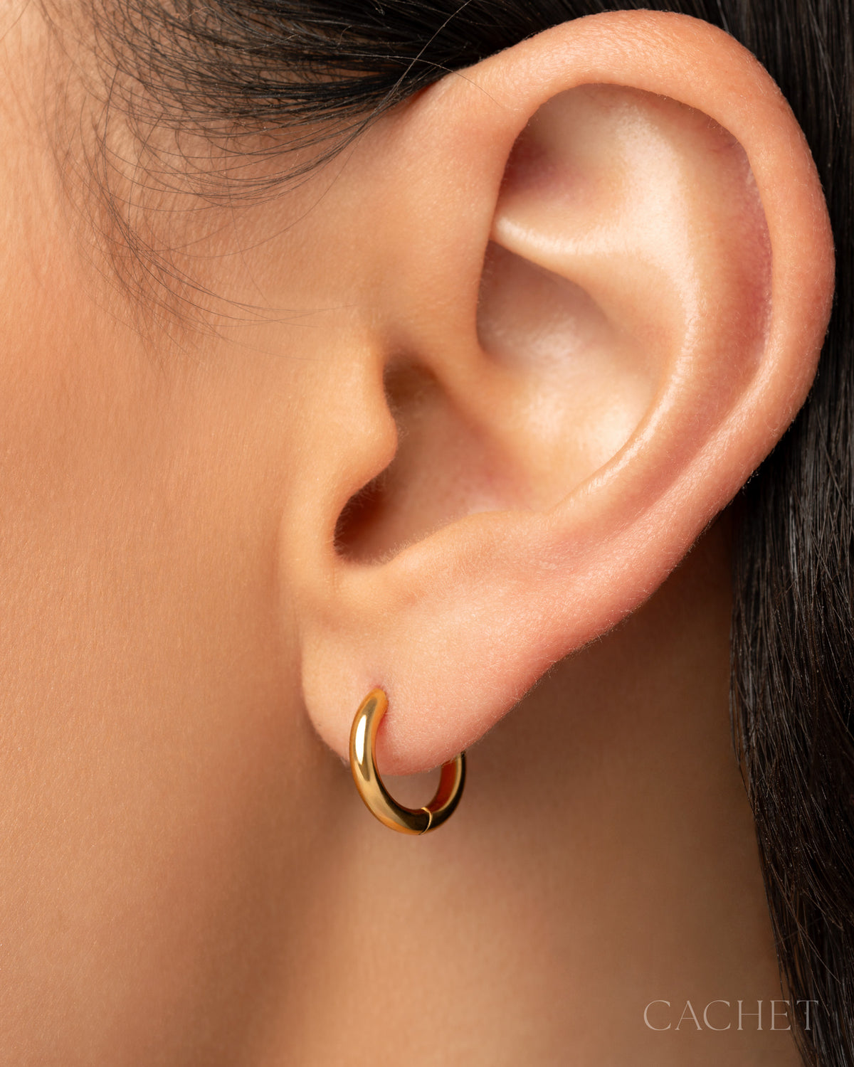 Attentif - 18K Gold Plated - Hinge Hoop Earrings - CACHET