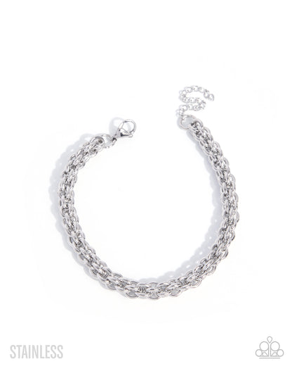 CHAIN Power - Silver, Stainless Steel Bracelet - Paparazzi Accessories