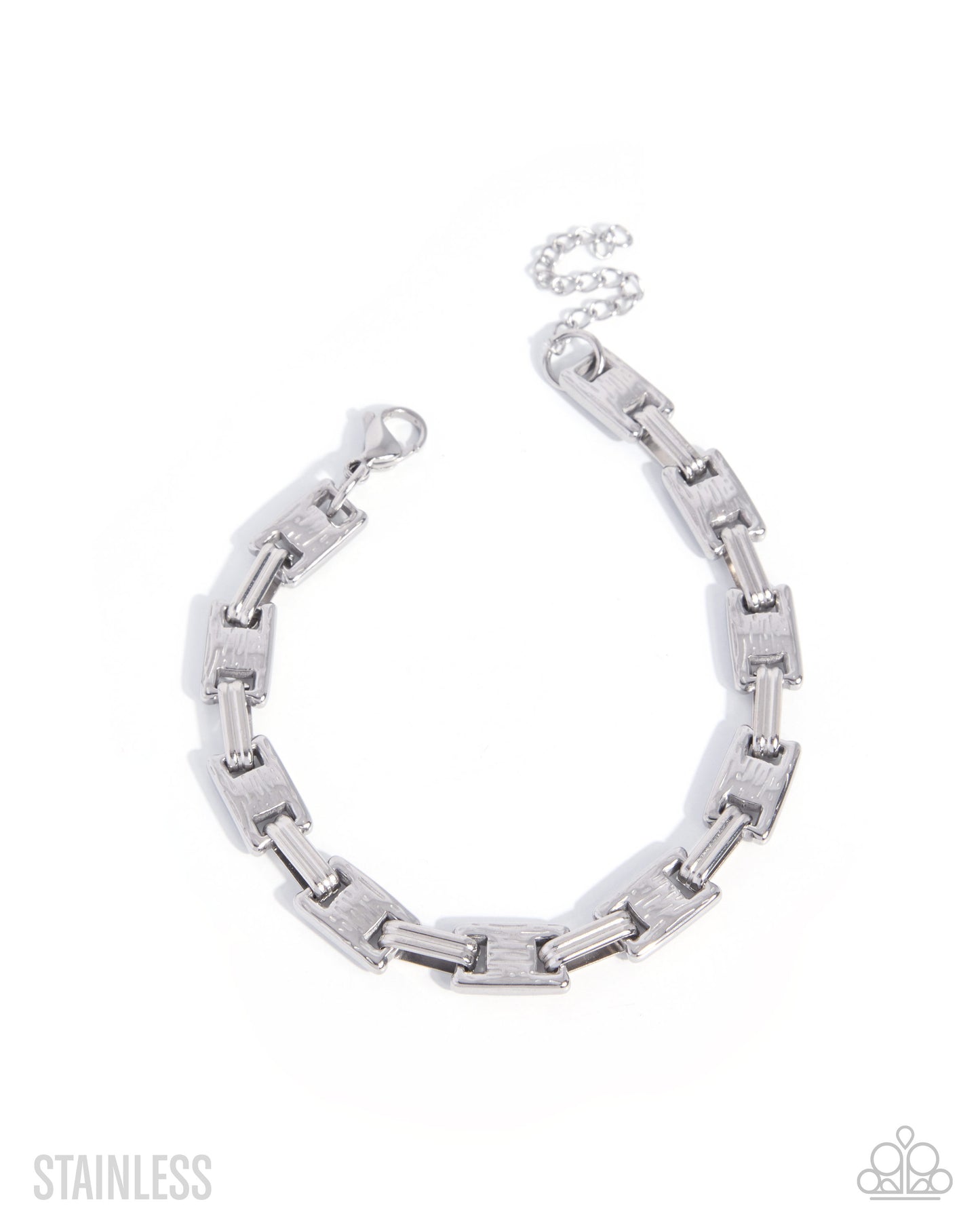 Structured Scene - Silver Stainless Steel Urban Bracelet - Paparazzi Accessories