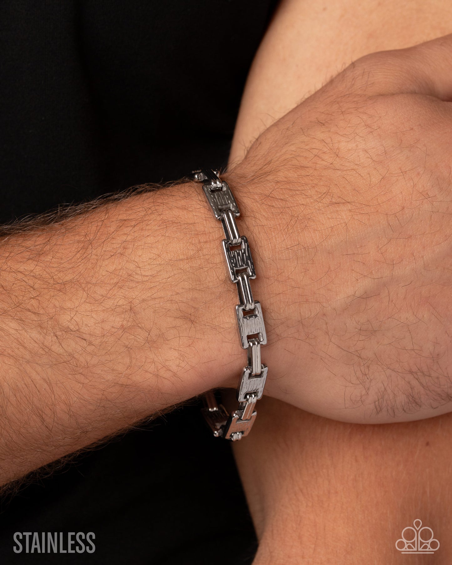 Structured Scene - Silver Stainless Steel Urban Bracelet - Paparazzi Accessories
