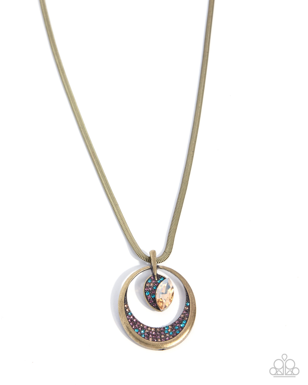 Suspended Stardust - Brass Necklace - Paparazzi Accessories