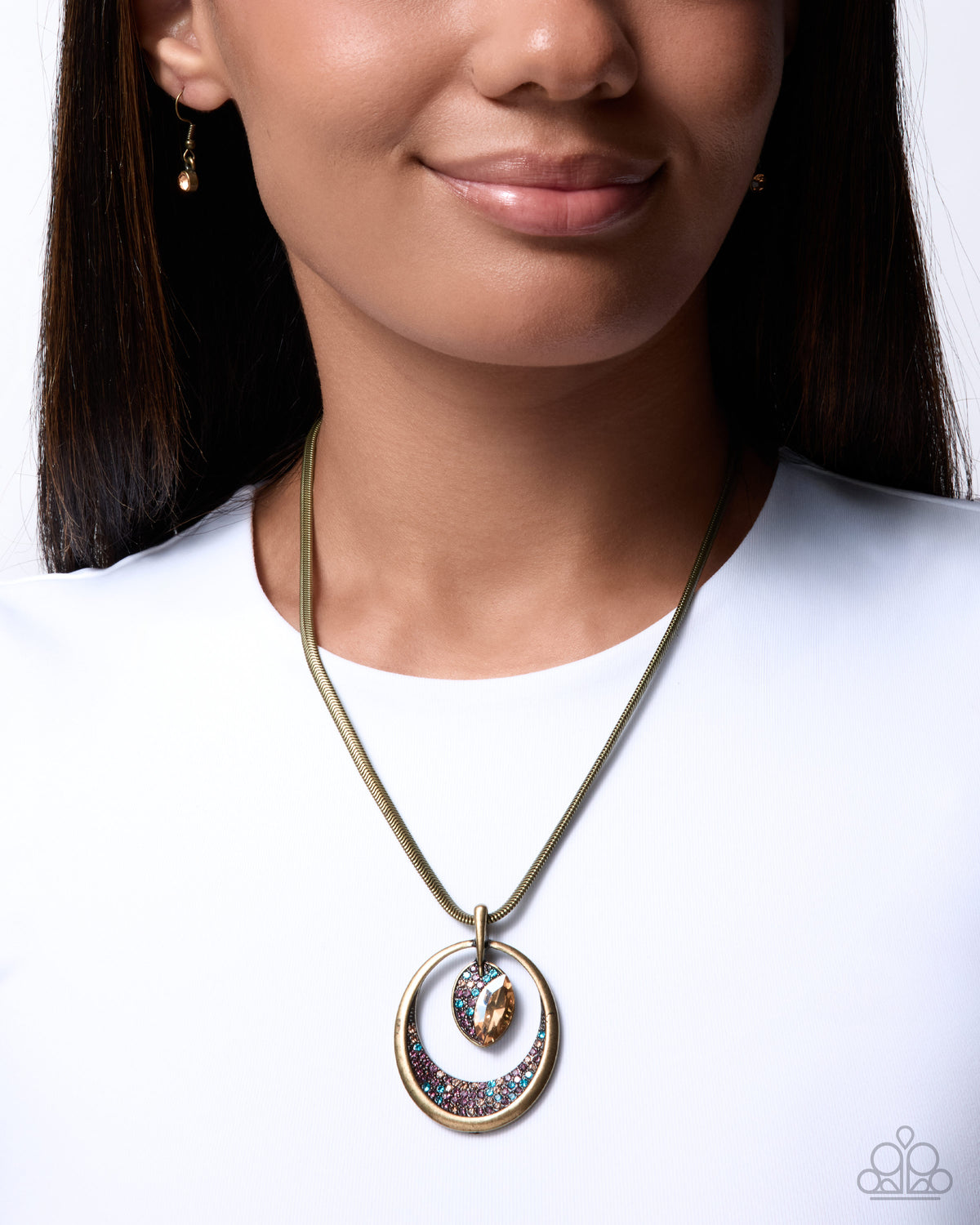 Suspended Stardust - Brass Necklace - Paparazzi Accessories