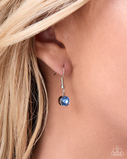 Adorable Aviation - Blue Rhinestone, Silver Bird Necklace - Paparazzi Accessories