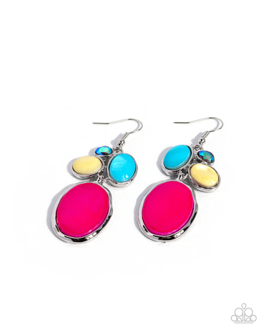 Salvaging Shells - Multi UV-Shimmery, Silver Earrings - Paparazzi Accessories