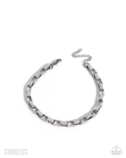 Daily Defiance - Silver Stainless Steel Bracelet - Paparazzi Accessories