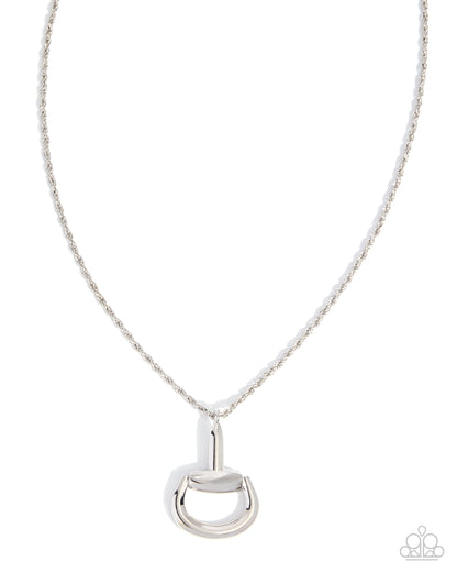 Stirrup Season - Silver Necklace - Paparazzi Accessories