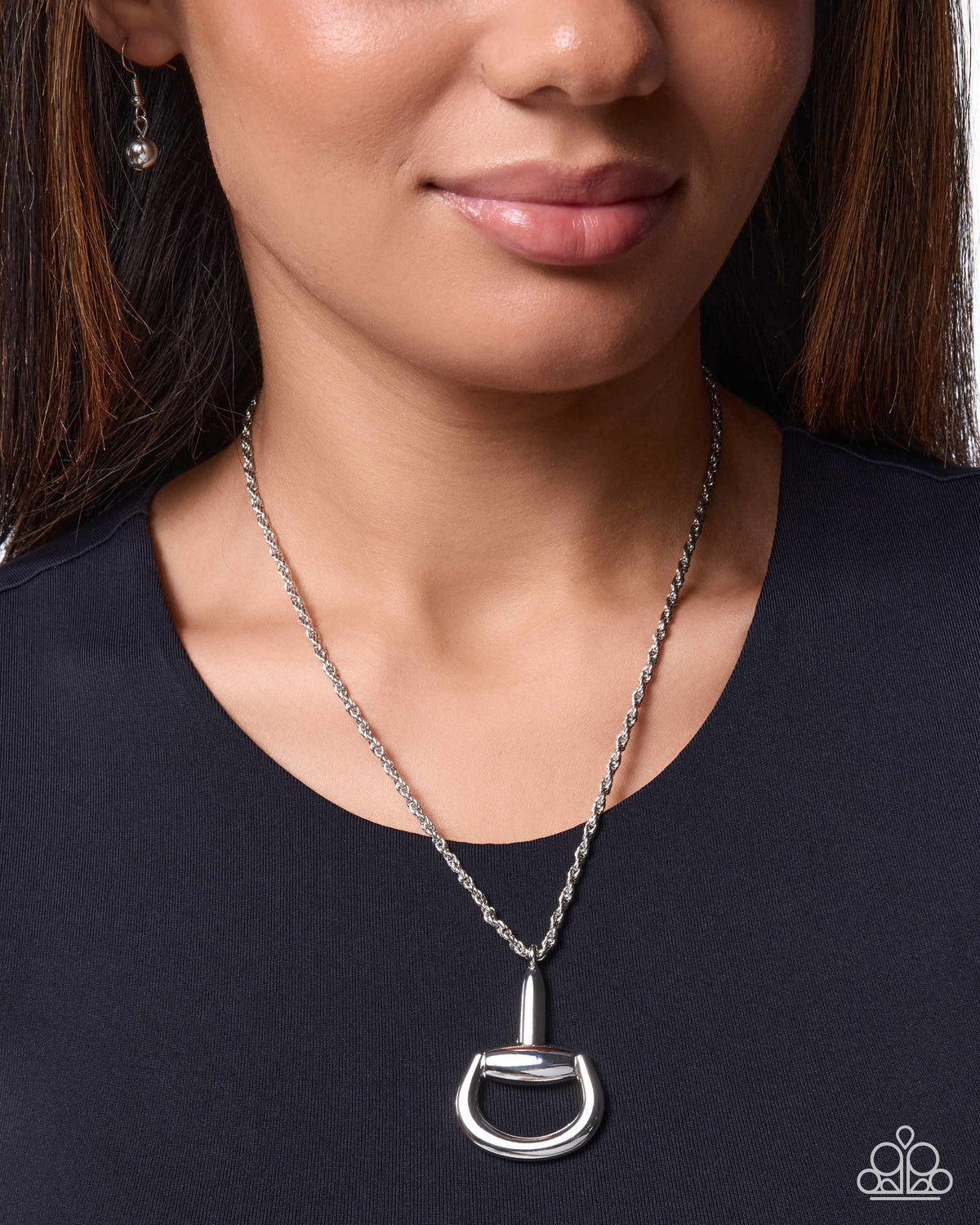 Stirrup Season - Silver Necklace - Paparazzi Accessories