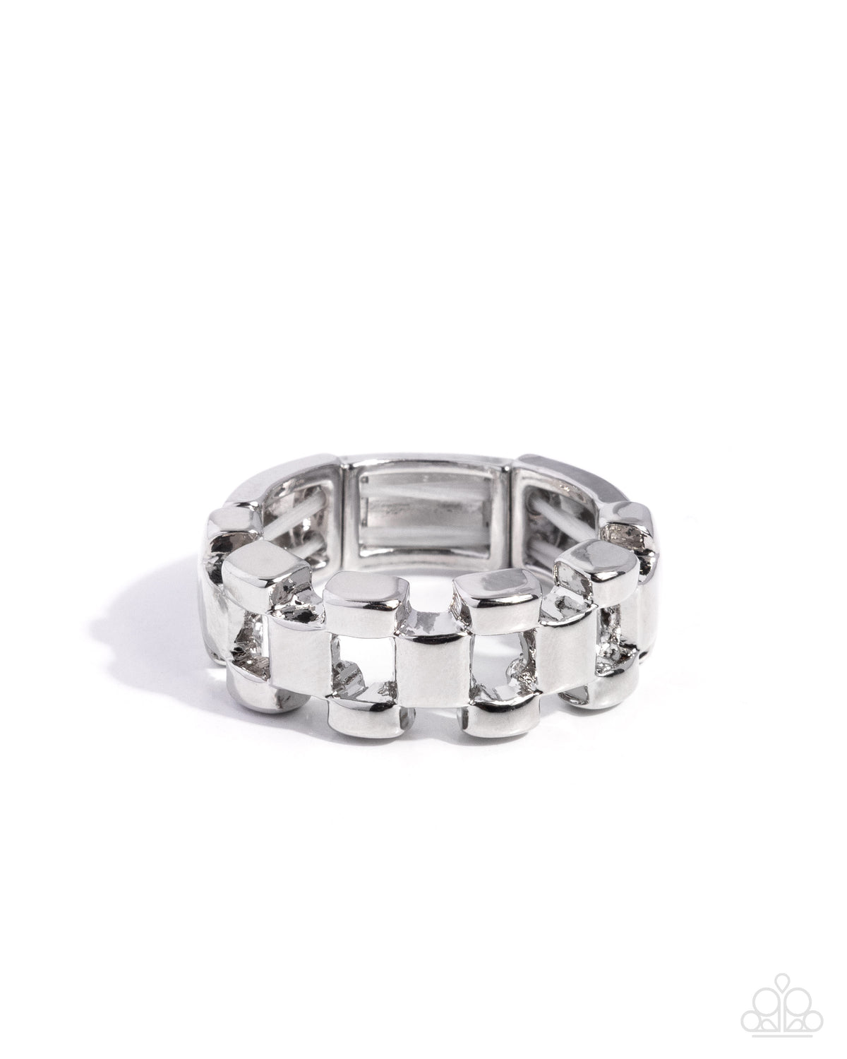 Interlocked Image - Silver Chainlink Ring - Paparazzi Accessories