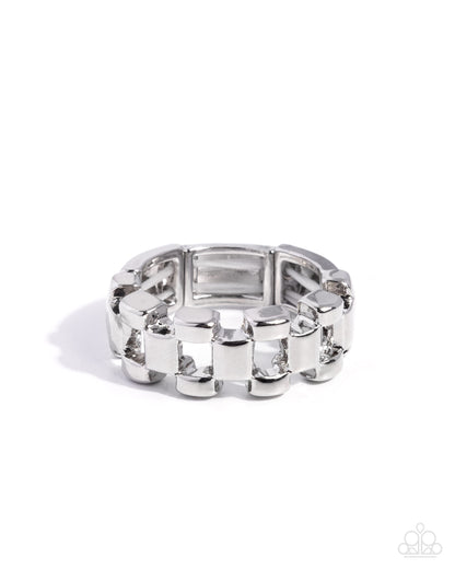 Interlocked Image - Silver Chainlink Ring - Paparazzi Accessories