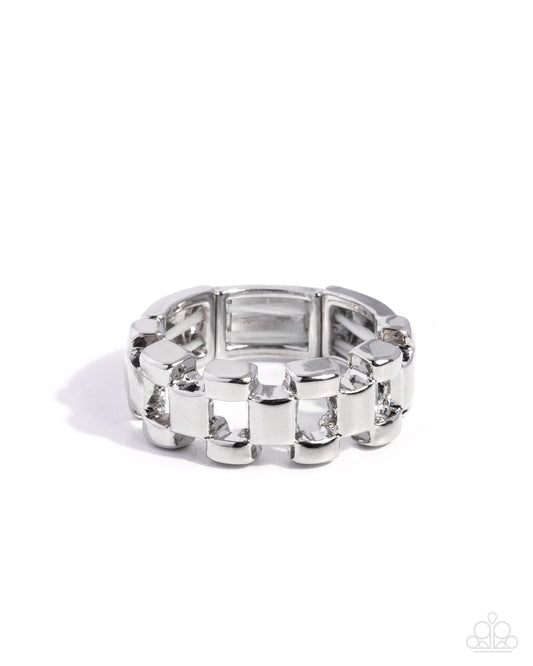 Interlocked Image - Silver Chainlink Ring - Paparazzi Accessories
