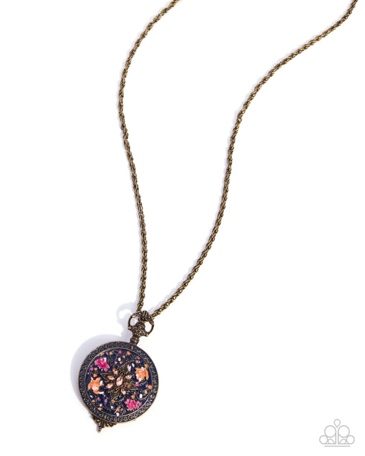 Ornate Observation - Brass Necklace - Paparazzi Accessories