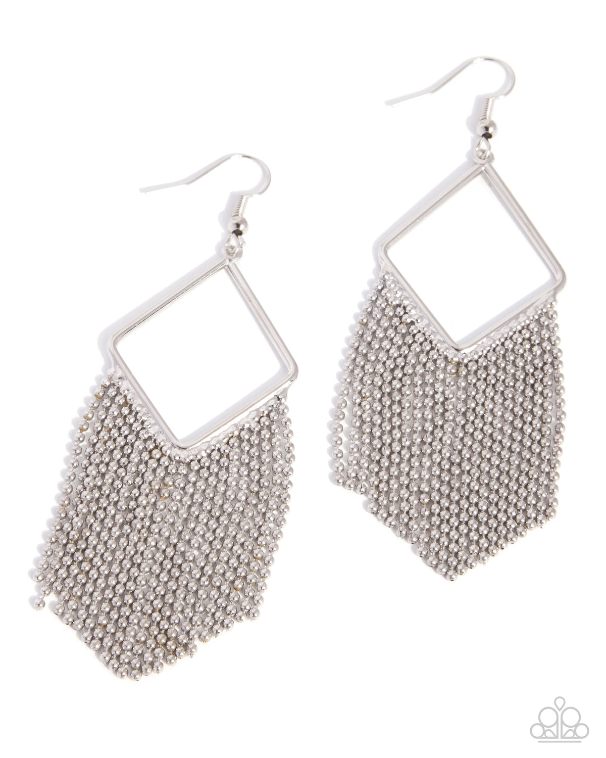 Smoldering Showdown - Silver Chain Tassle Earrings - Paparazzi Accessories
