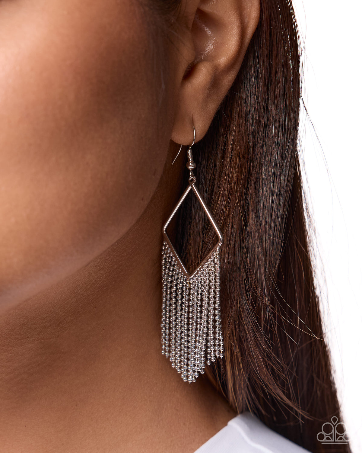 Smoldering Showdown - Silver Chain Tassle Earrings - Paparazzi Accessories