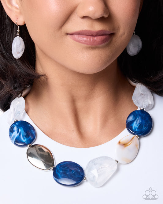 Stunning Spirals - Blue Necklace - Paparazzi Accessories