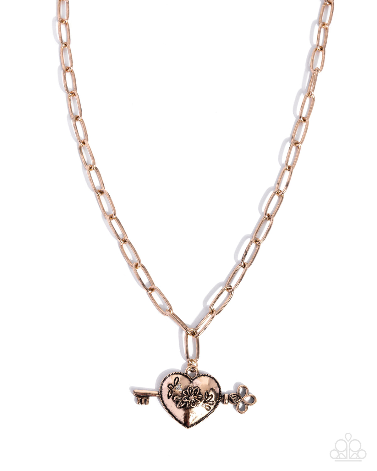 Genuine Whimsy - Gold Heart Pendant Necklace - Paparazzi Accessories