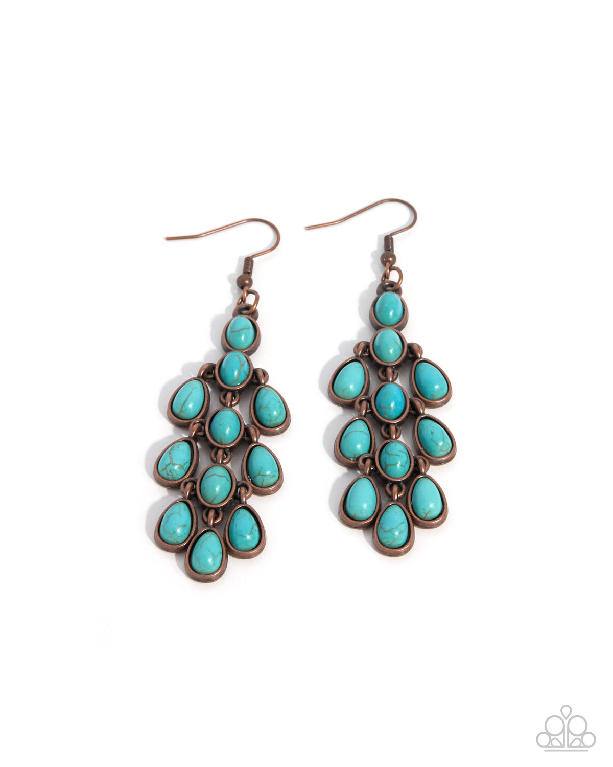 Rustic Return - Copper and Blue Turquoise Earrings - Paparazzi Accessories