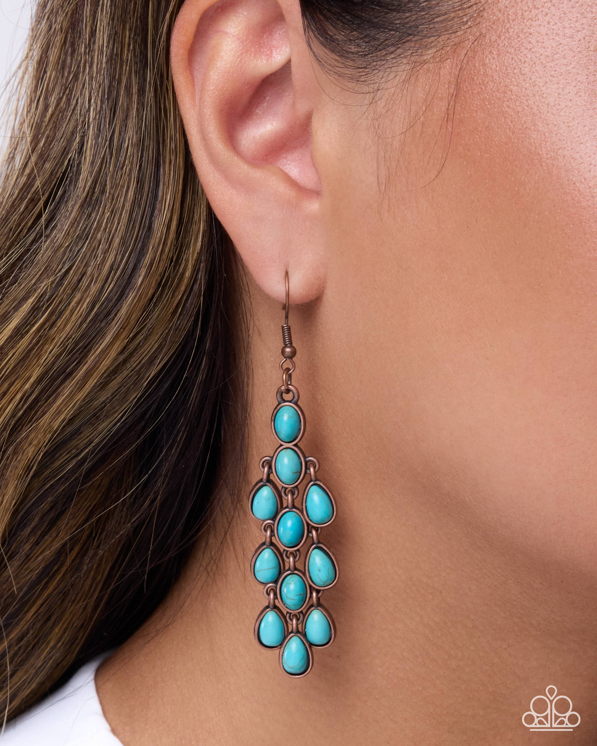 Rustic Return - Copper and Blue Turquoise Earrings - Paparazzi Accessories