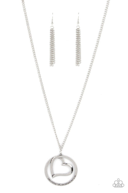 Positively Perfect - Silver Heart Pendant Necklace - Paparazzi Accessories